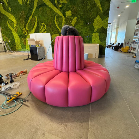 Pink Rounded Sofa